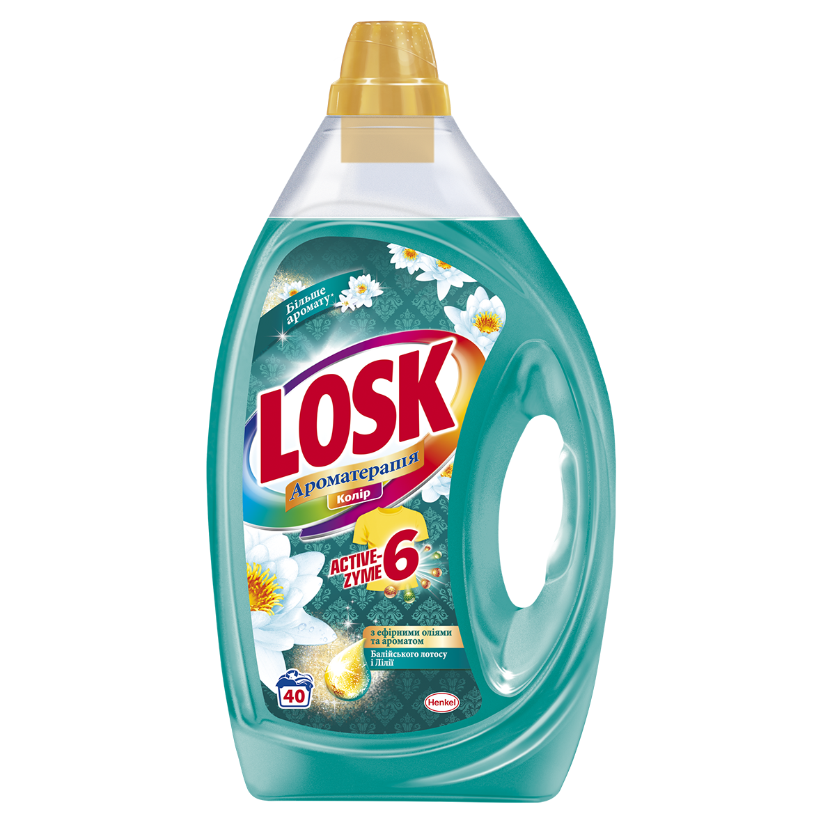 Гель для стирки Losk Color Ароматерапия с эфирными маслами и ароматом Балийского лотоса и лилии, 2 л (793881) - фото 1