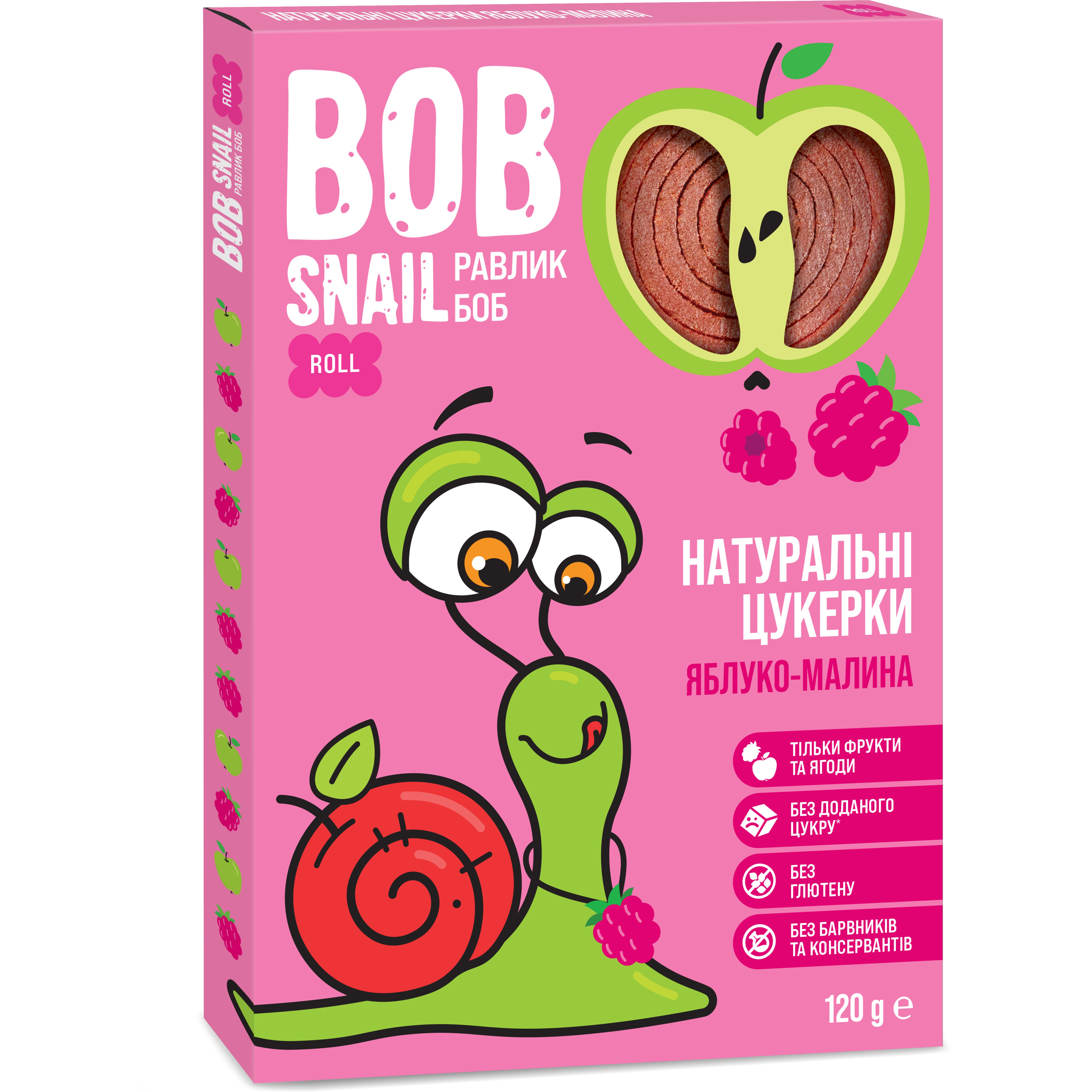 Фруктовые яблочно-малиновые конфеты Bob Snail 120 г - фото 1