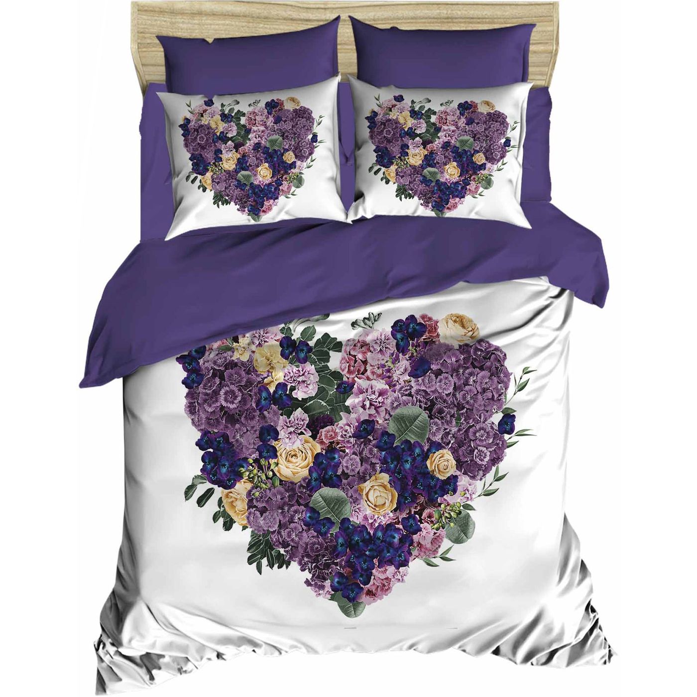 Комплект постельного белья LightHouse Violette, ranforce + 3D, евростандарт (266OZ_2,0) - фото 2