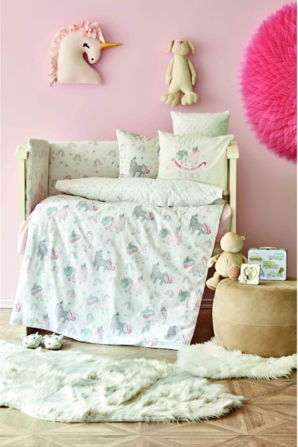 Дитячий набір в ліжечко для немовлят Karaca Home Digna pembe, рожевий, 10 предметів (svt-2000022254038) - фото 1