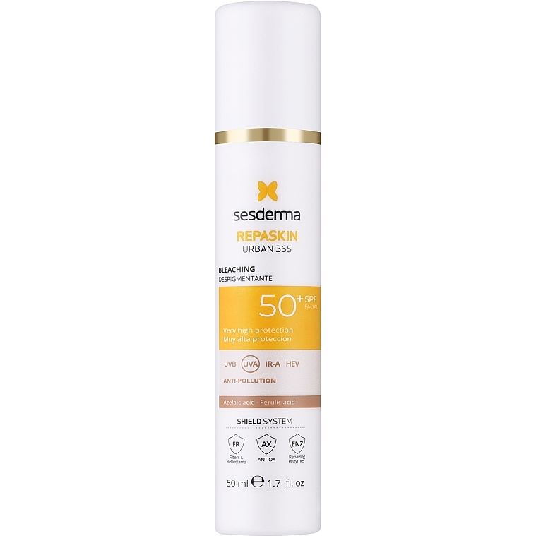 Солнцезащитный крем для лица Sesderma Repaskin Urban 365 Bleaching Cream SPF 50+ с депигментирующим действием 50 мл - фото 2