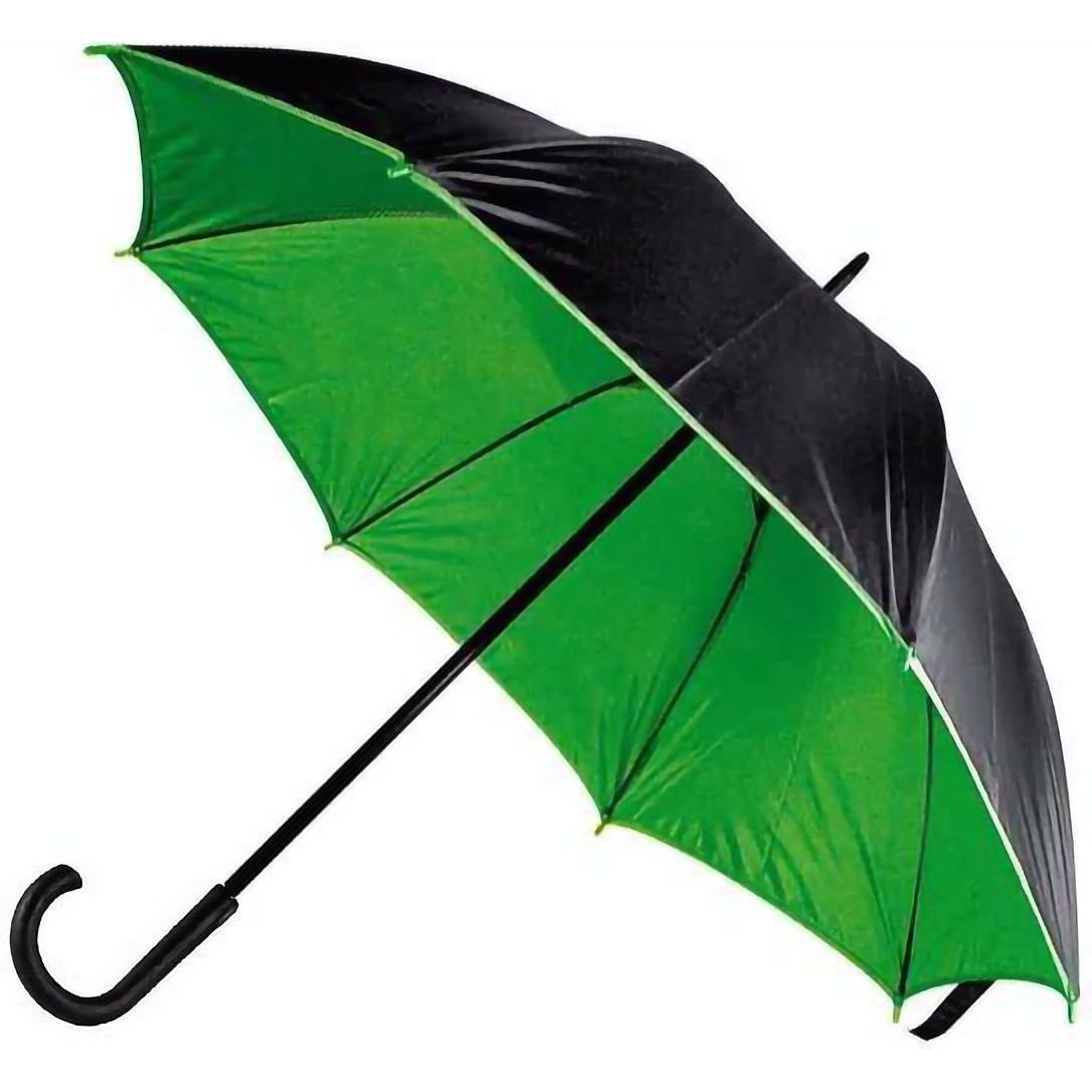 Зонт-трость Bergamo Bloom, черный с зеленым (71250-9) - фото 1