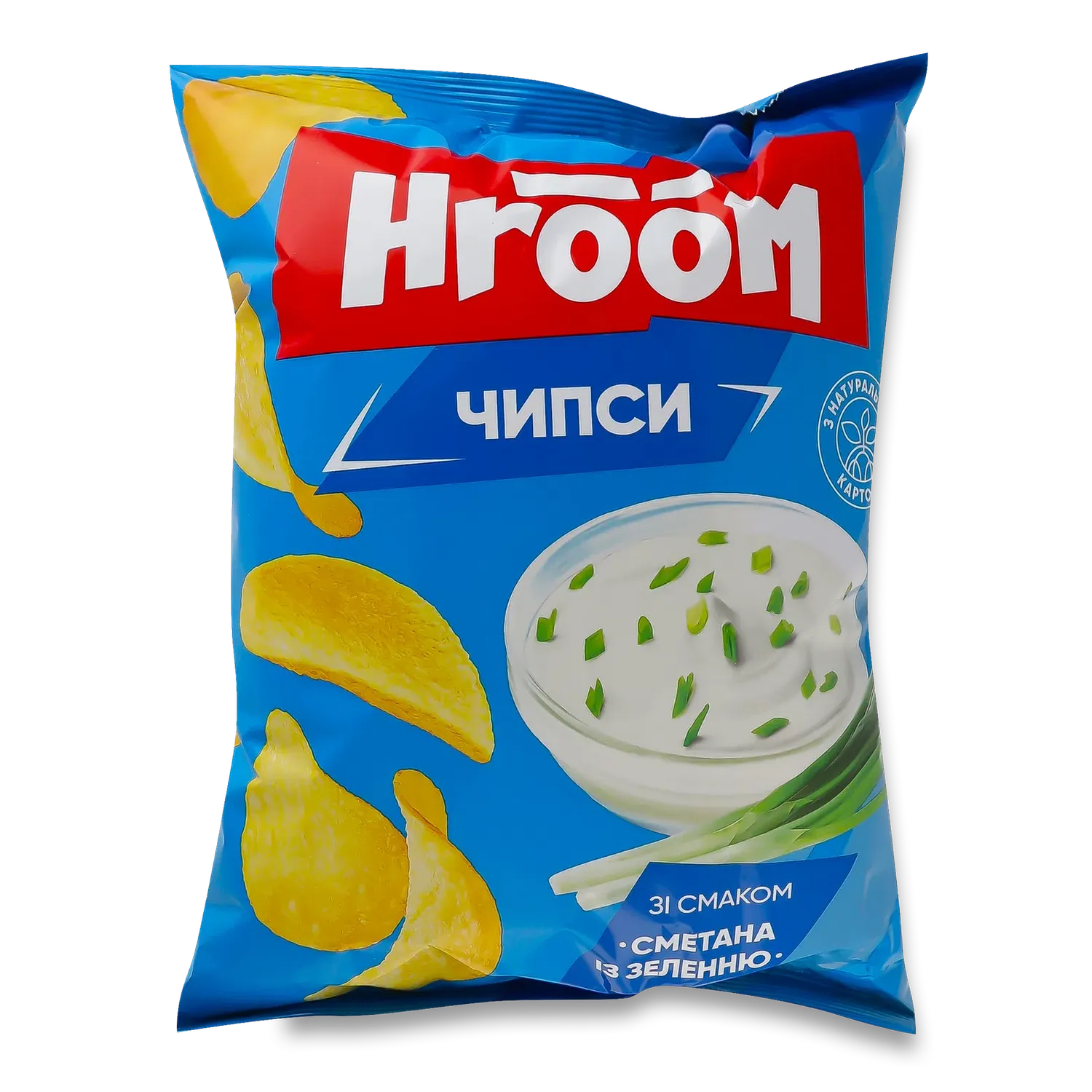 Чипси Hroom! зі смаком сметана із зеленню 110 г - фото 1