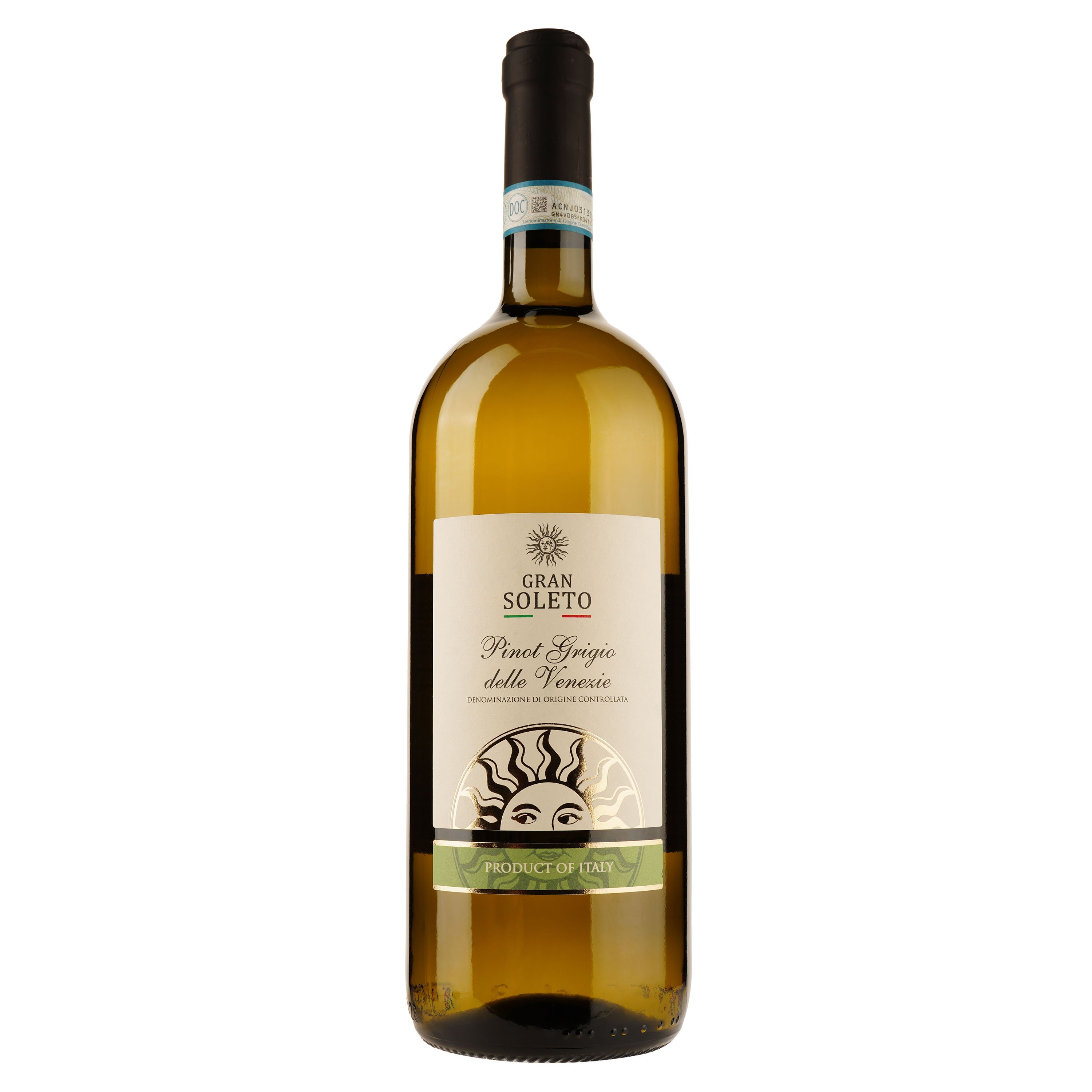 Вино Gran Soleto Pinot Grigio Delle Venezie, біле, сухе, 1,5 л - фото 1