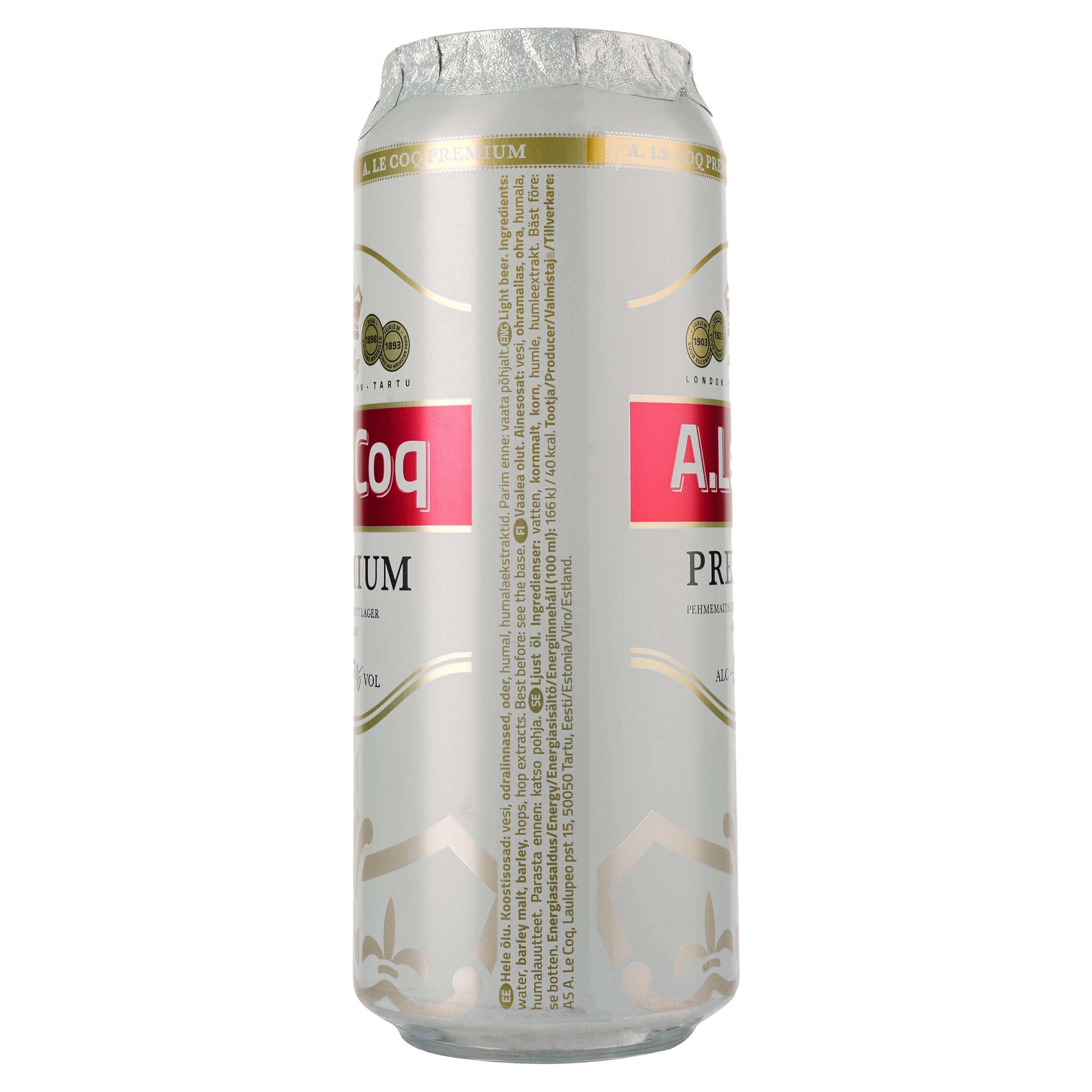 Пиво A. Le Coq Premium, светлое, фильтрованное, 4,7%, ж/б, 0,5 л - фото 2