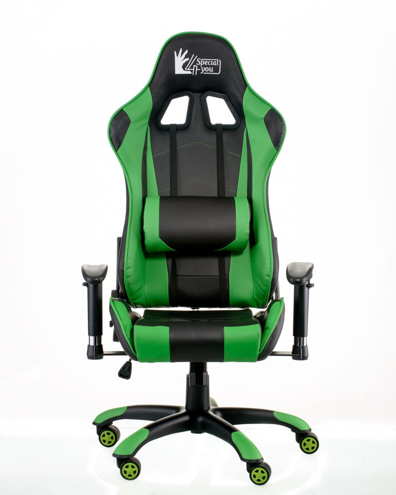Геймерское кресло Special4you ExtremeRace черное с зеленым (E5623) - фото 8