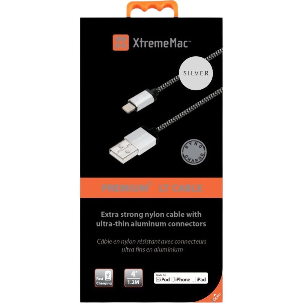 Кабель USB-A to Lightning XtremeMac Nylon Cable Silver 1.2 м - фото 3