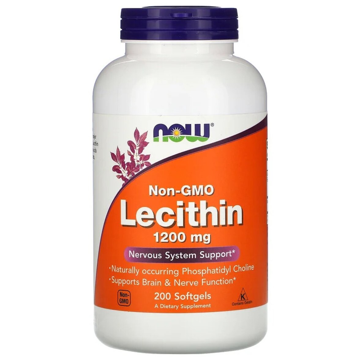 Лецитин Now Foods Lecithin 1200 мг 200 желатинових капсул - фото 1