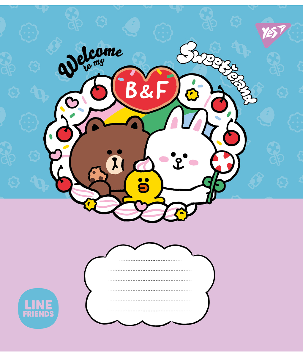 Набор тетрадей Yes Line Friends. Sweetieland А5 в клетку 12 листов 25 шт. (766921) - фото 6