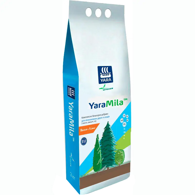 Комплексне безхлорне добриво YaraMila для вічнозелених дерев та кущів Весна-Літо 3 кг (10509212) - фото 1