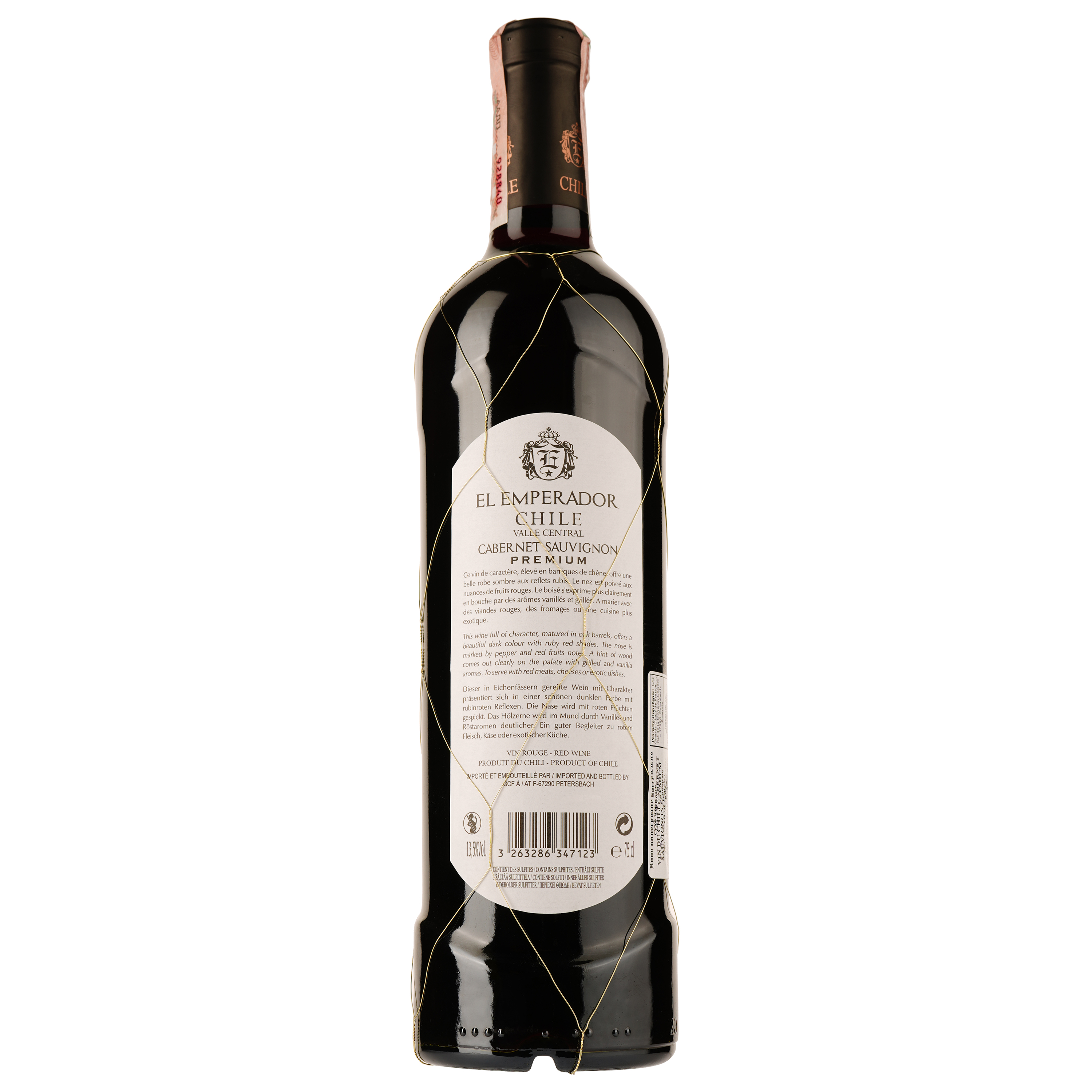 Вино El Emperador Chile Cabernet Sauvignon Premium, красное, сухое, 0,75 л - фото 2