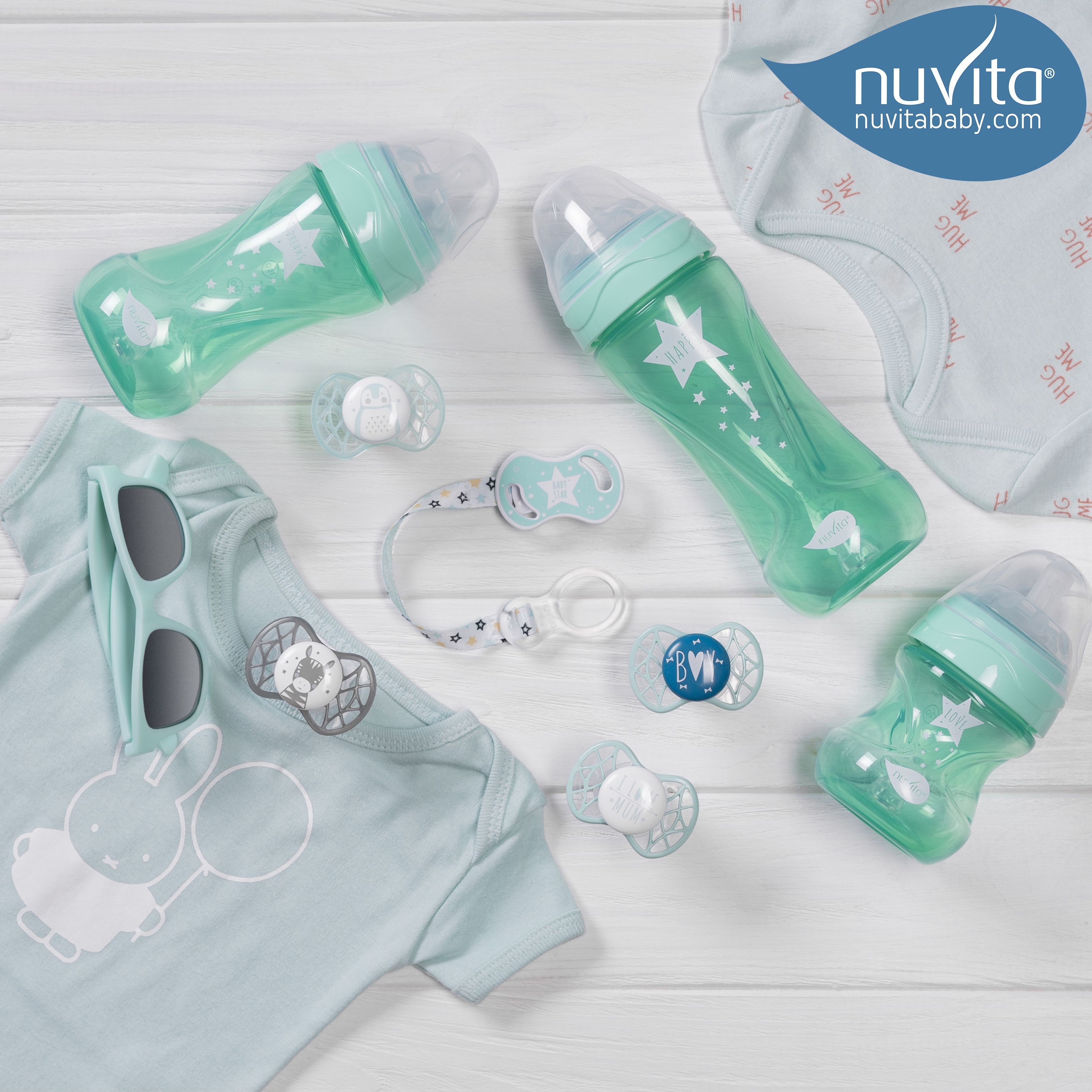 Силіконова ортодонтична пустушка Nuvita Air55 Cool I Love Mum, 0+ міс., м'ятний (NV7064SG) - фото 7