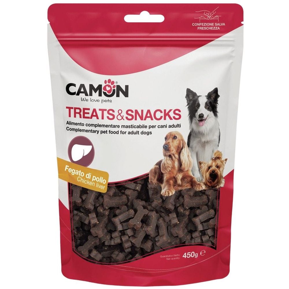 Ласощі для собак Camon Treats & Snacks Кісточки з лівером, 450 г - фото 1