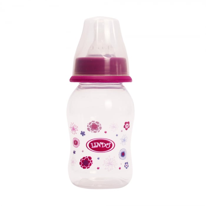 Бутылочка для кормления Lindo, изогнутая, 125 мл, фиолетовый (Li 144 фиол) - фото 1