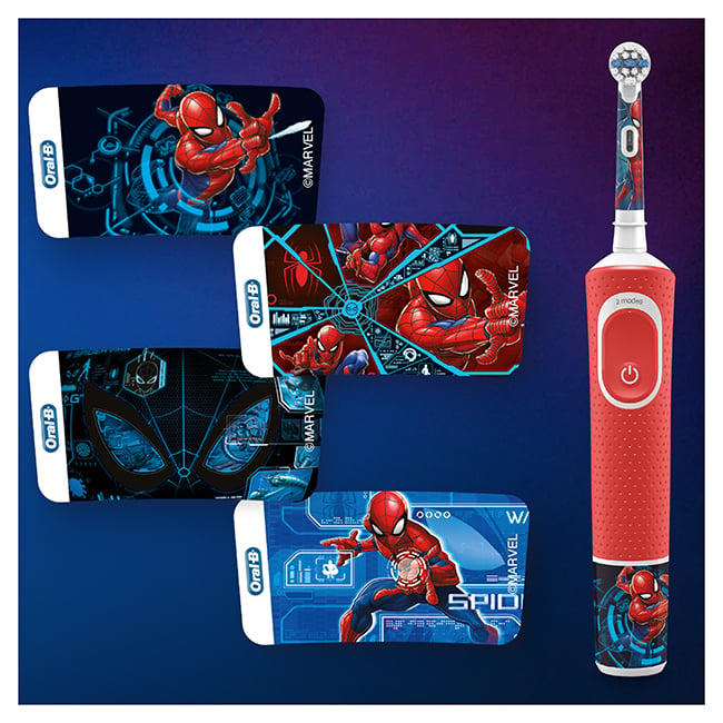 Электрическая зубная щетка Oral-B Kids Spiderman D100.413.2K - фото 7