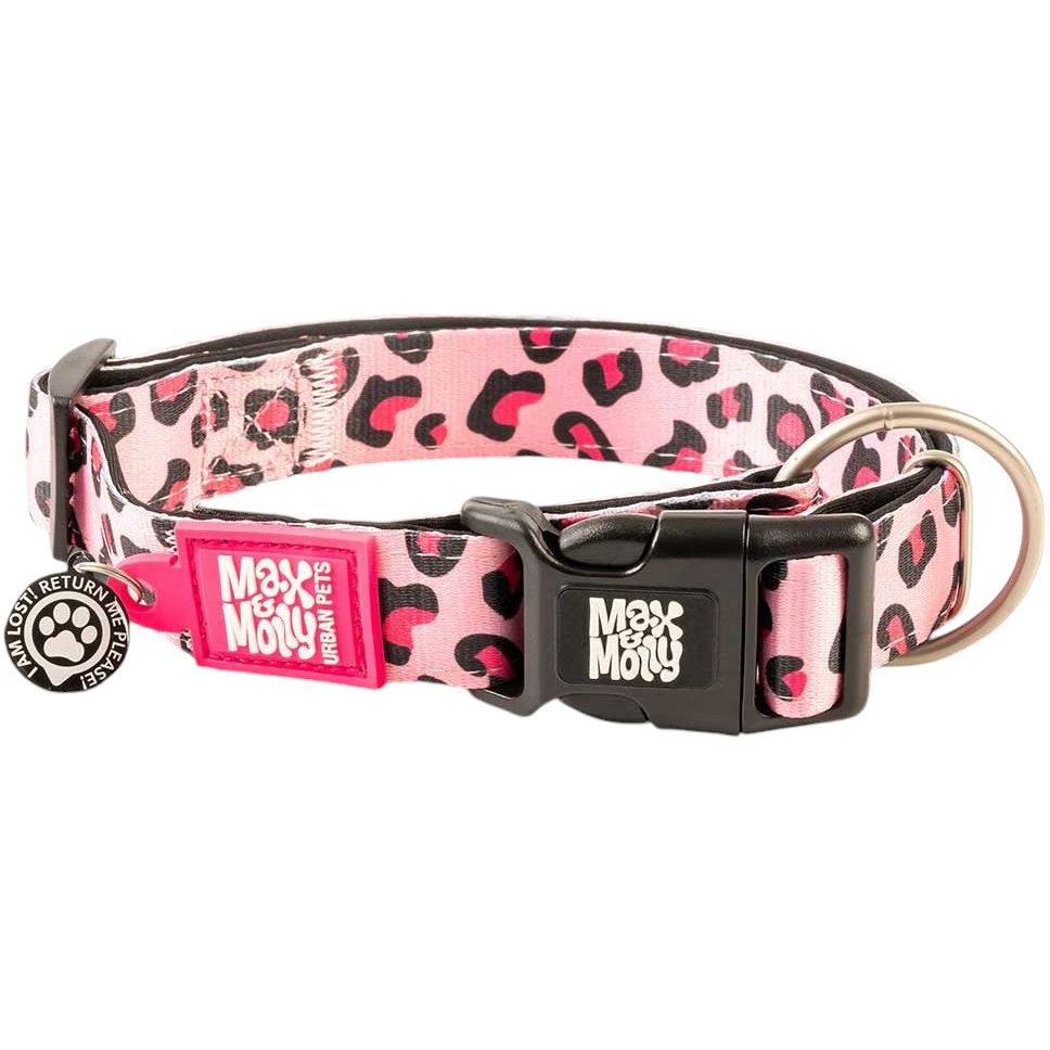 Нашийник для собак Max & Molly Smart ID Collar Leopard Pink S 28-45x2 см - фото 1