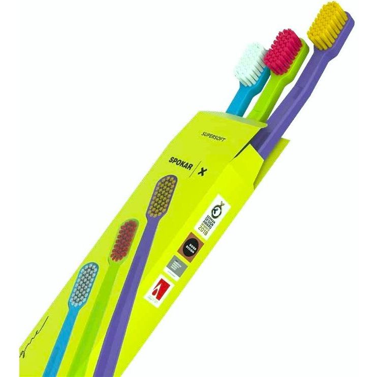 Набор зубных щеток Spokar 3429 X супер-мягкая 3 шт в ассортименте - фото 4