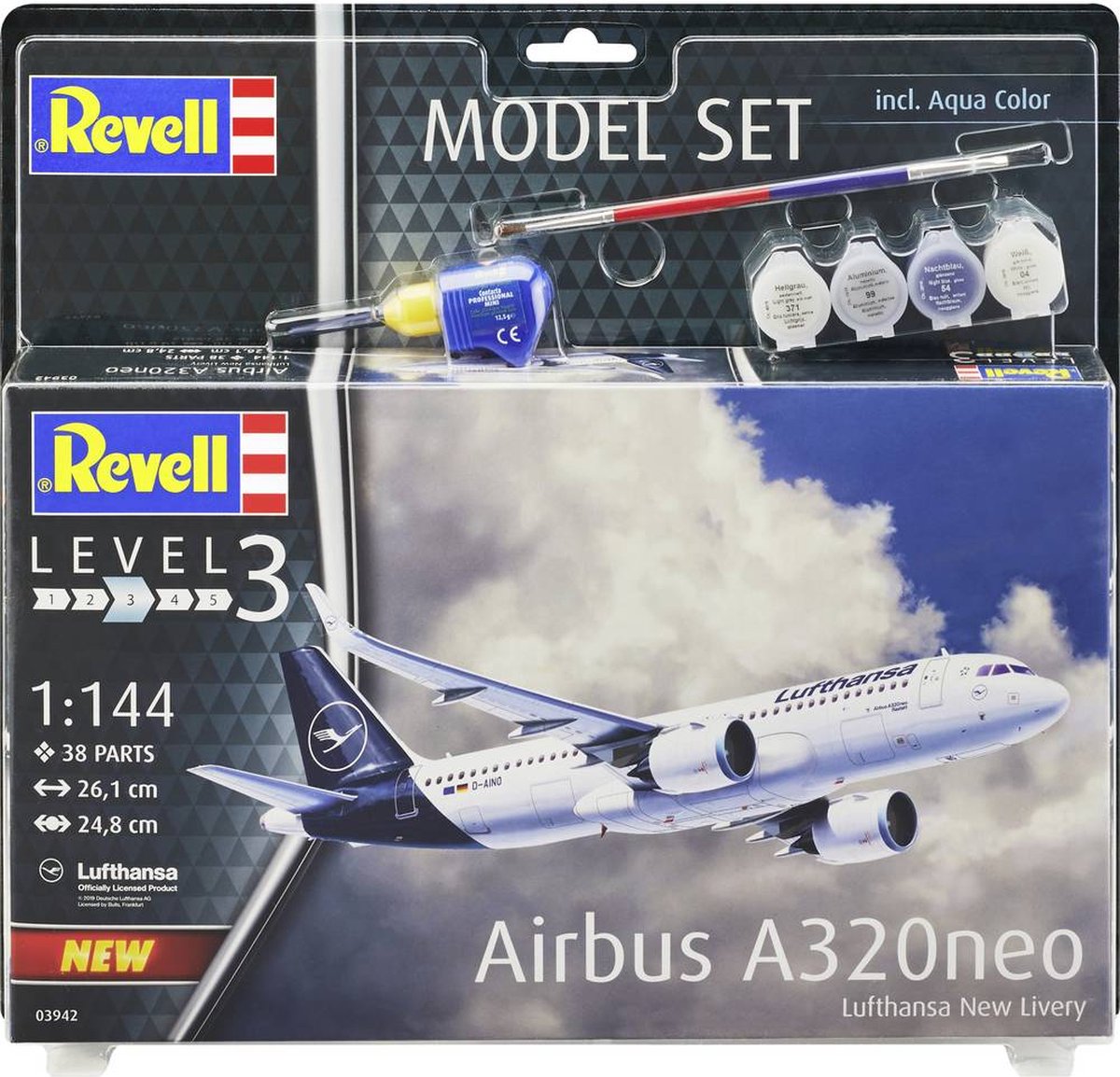 Збірна модель Revell Літак Airbus A321 Neo, рівень 3, масштаб 1:144, 51 деталь (RVL-63942) - фото 1