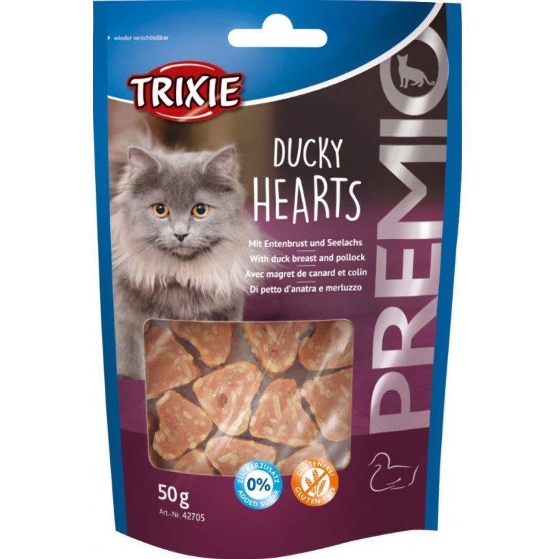 Лакомство для кошек Trixie Premio Hearts, с уткой и минтаем, 50 г (42705) - фото 1