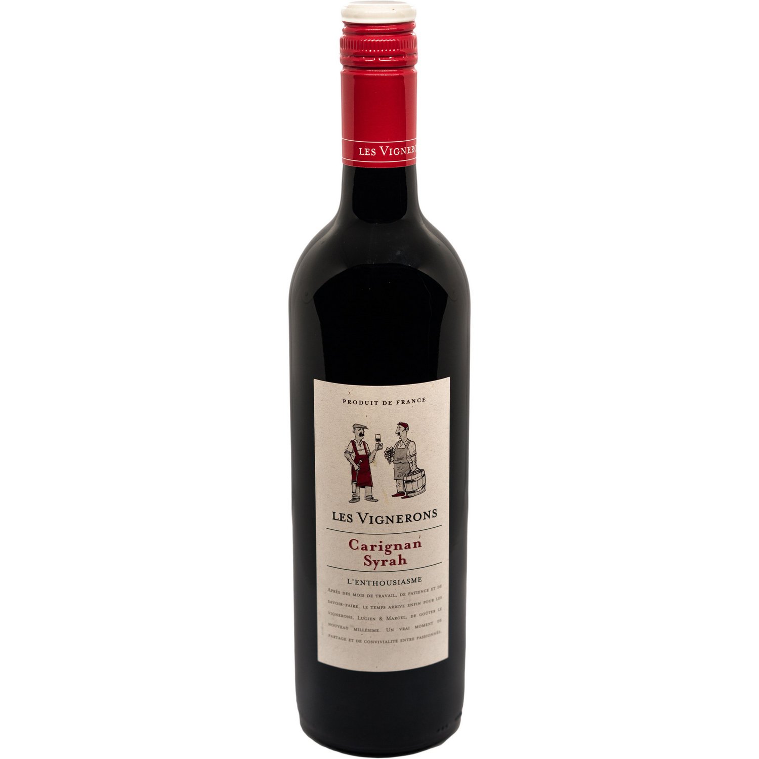 Вино Les Vignerons Carignah Syrah, червоне, сухе, 0,75 л - фото 1