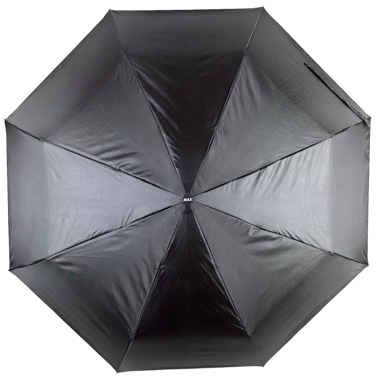 Чоловіча складана парасолька напівавтомат Max 99 см чорна - фото 6