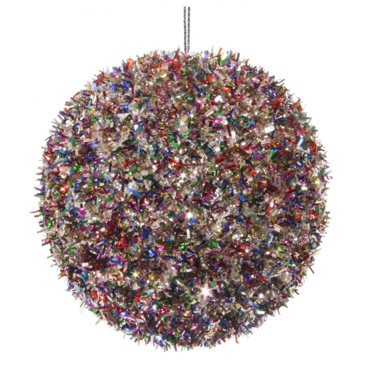 Прикраса для ялинки Shishi Куля в різнокольорових блискітках, 10 см (53772) - фото 1