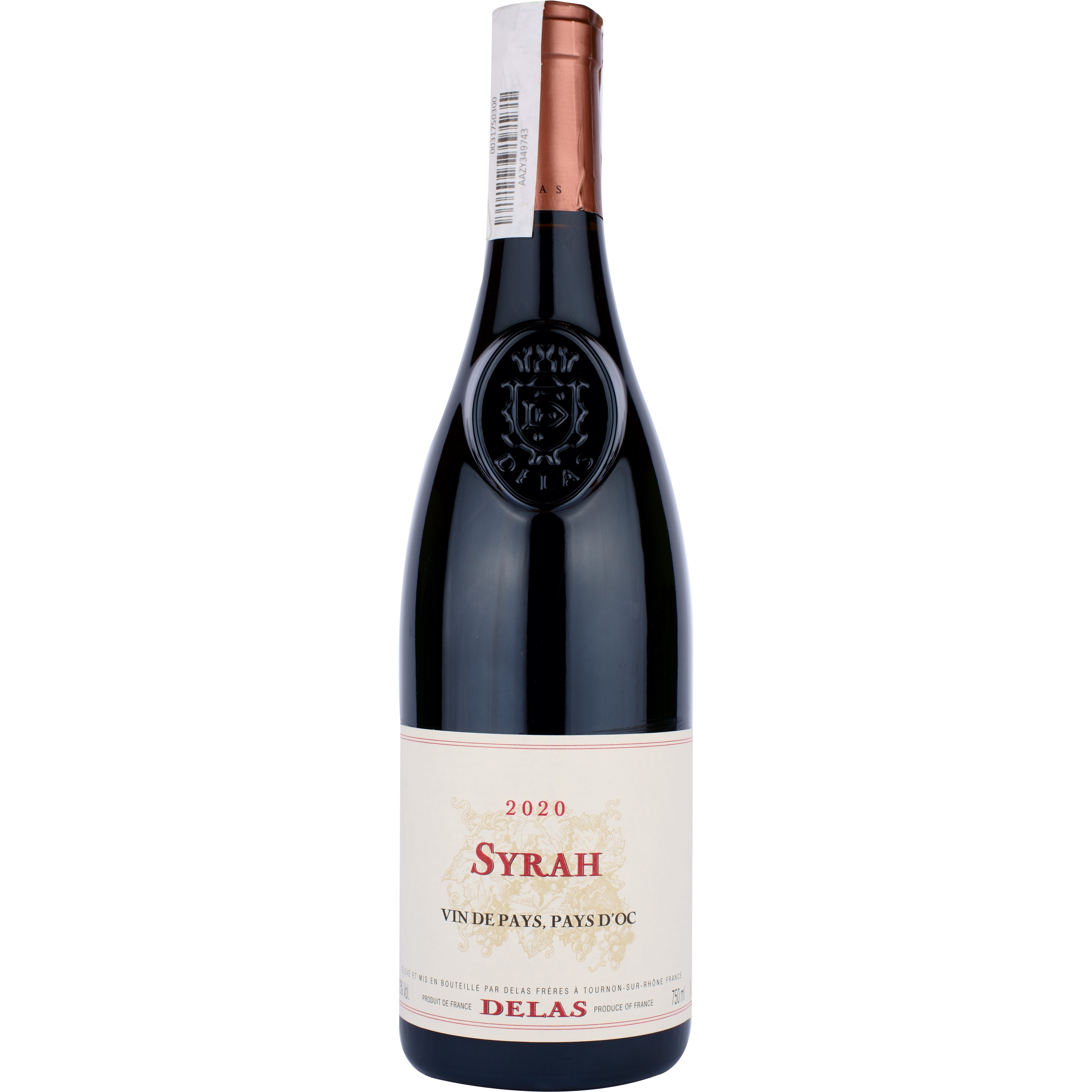 Вино Delas Vin de Pays de l'Ardeche Syrah, червоне, сухе, 0,75 л - фото 1