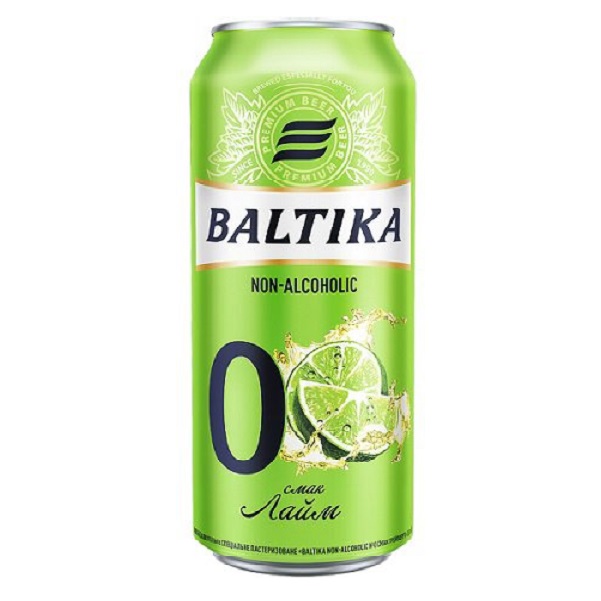 Пиво безалкогольне Балтика Non-alcoholic №0 Лайм, світле, 0,5%, з/б, 0,5 л - фото 1