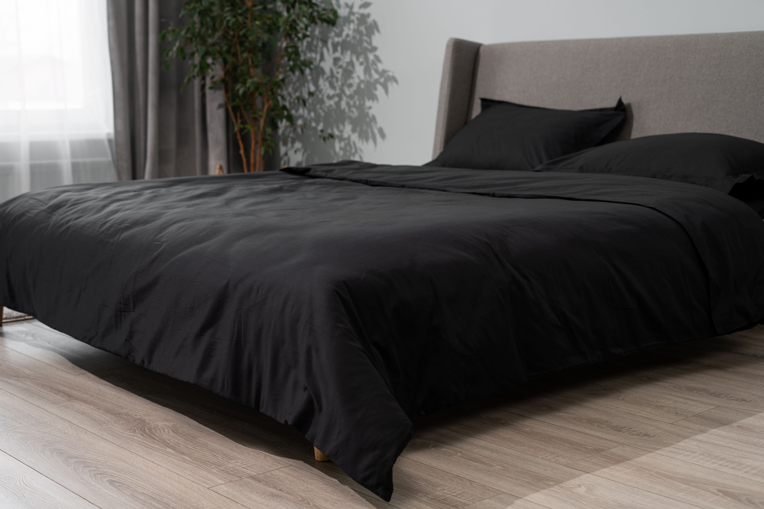 Комплект постельного белья Ardesto Mix&Match Premium сатин двуспальный евро черный (ART2022SL) - фото 15