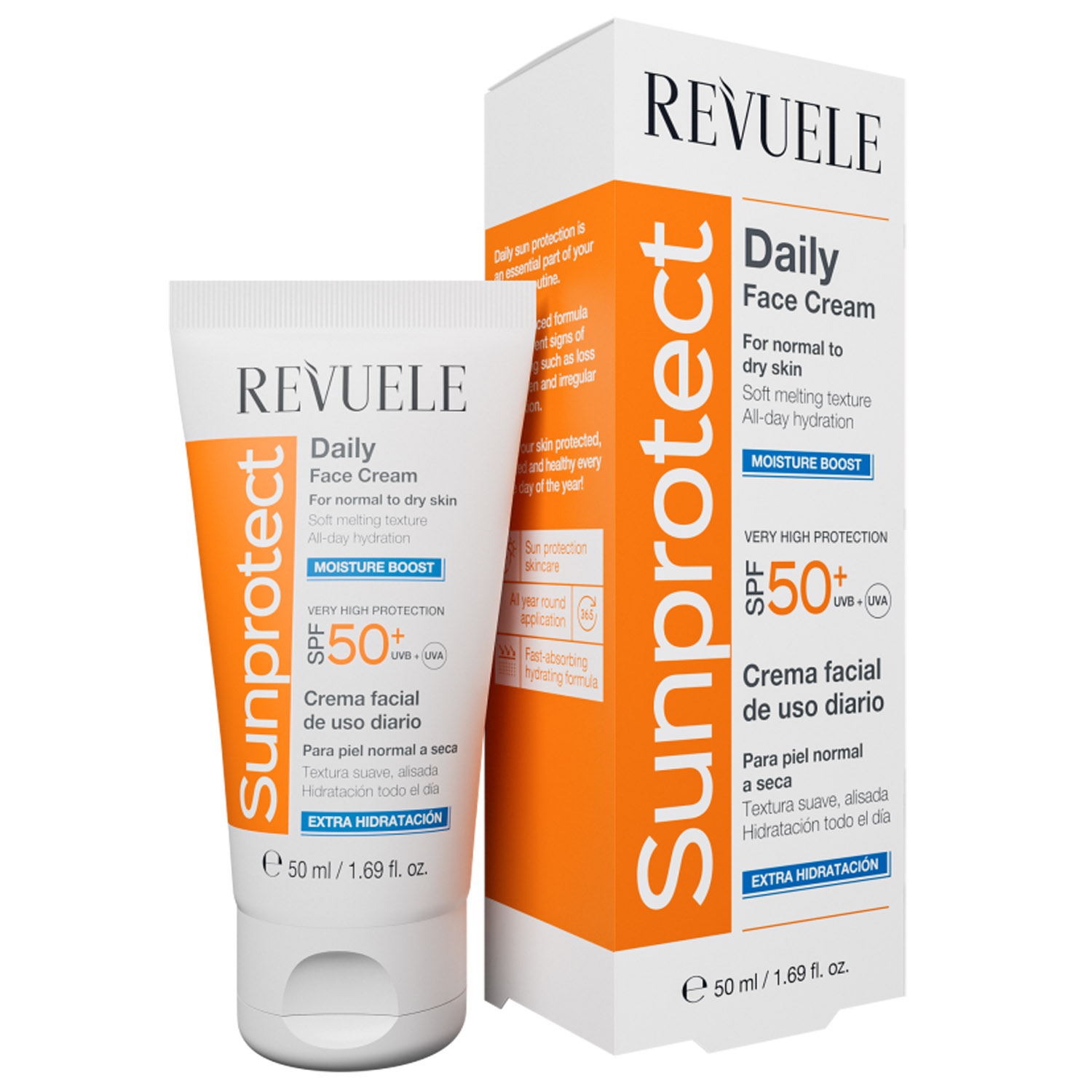 Крем сонцезахисний Revuele Sunprotect Extra Hidratacion для обличчя та тіла, зволожувальний, SPF50+, 50 мл - фото 1