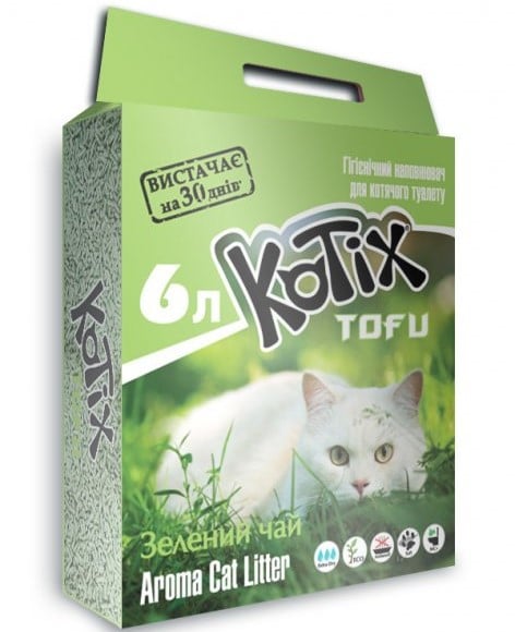 Соєвий наповнювач для туалету Kotix Tofu Green Tea, 6 л (TOFU Green Tea) - фото 1
