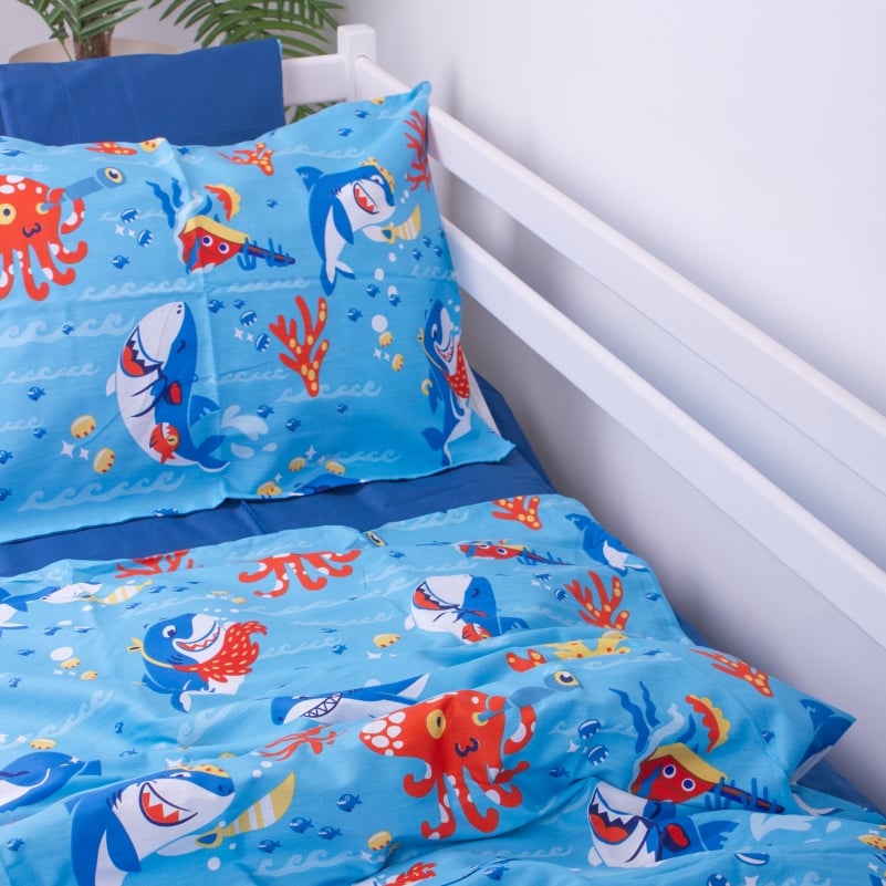 Комплект постільної білизни MirSon Kids Time 22-1314 Cerulean, дитячий - фото 3