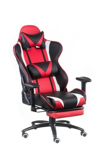 Геймерське крісло Special4you ExtremeRace з підставкою для ніг чорне з червоним (E4947) - фото 8
