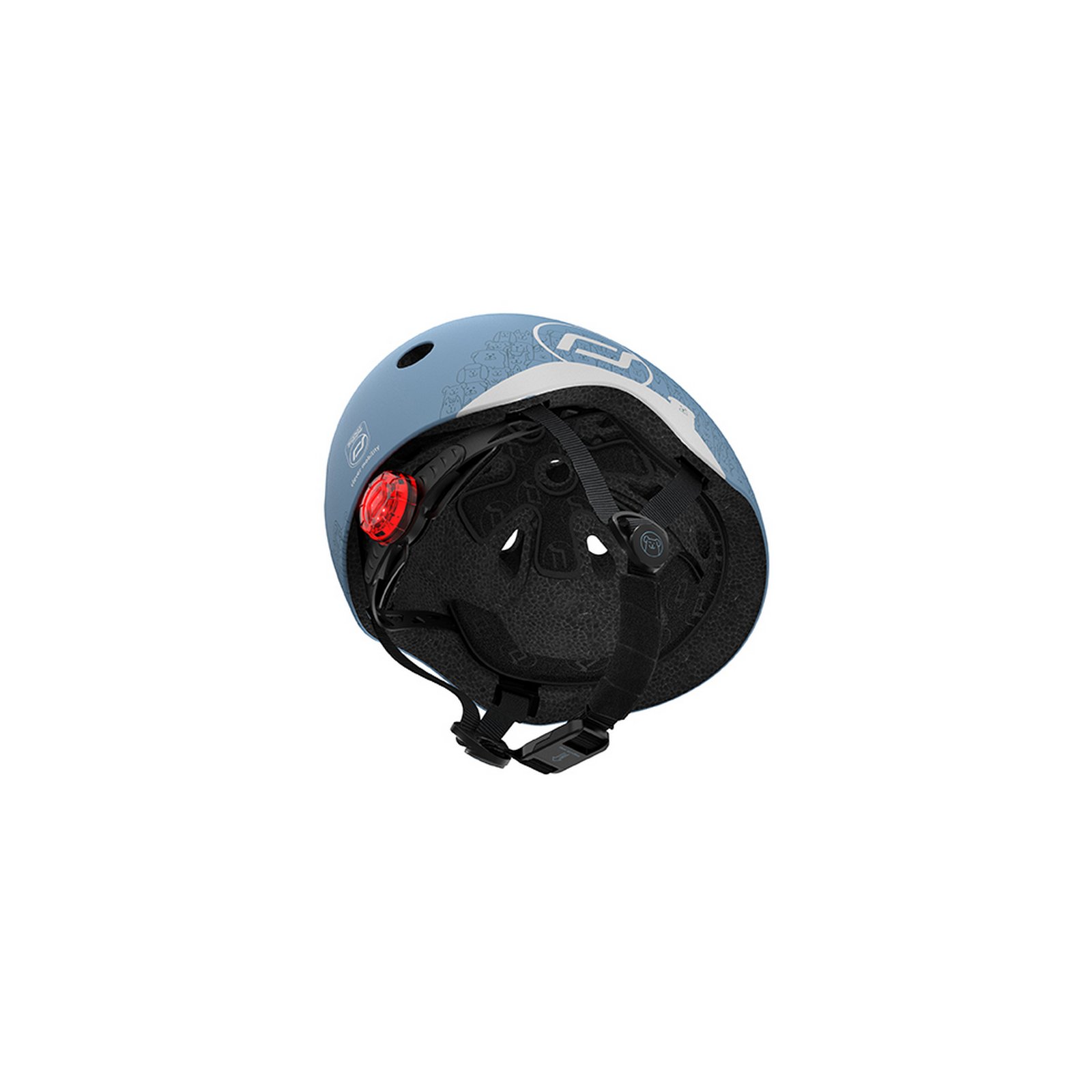 Шлем защитный Scoot and Ride светоотражающий, с фонариком, 45-51 см (XXS/XS), серо-синий (SR-210225-STEEL) - фото 8