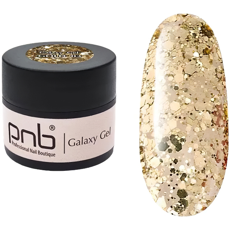 Гель PNB UV/LED Galaxy Gel 03 Gold глитер 5 мл - фото 1