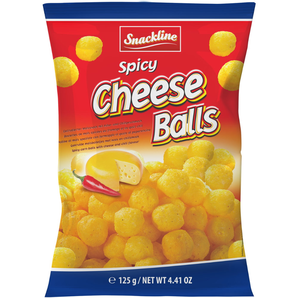 Снек кукурузный Snackline Spicy cheese balls со вкусом сыра и специй 125 г - фото 1