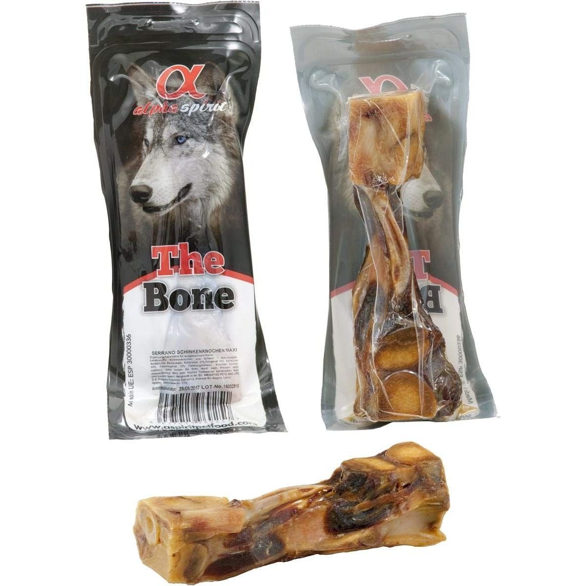 Лакомство для собак Alpha Spirit Ham Bone Maxi Vacuum Кость Макси, 20 см - фото 2