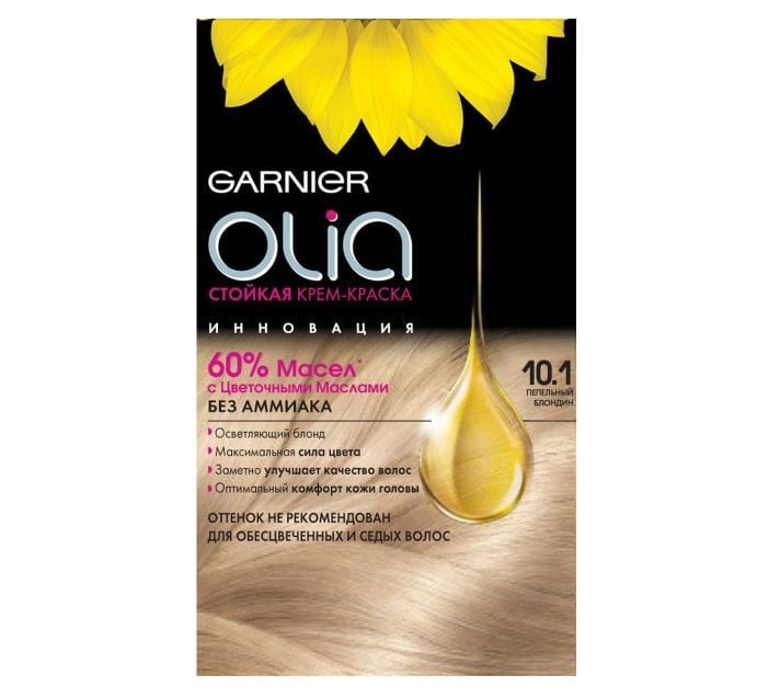 Краска для волос Garnier Olia, тон 10.1 (платиновый светлый блонд), 112 мл (C6263800) - фото 1