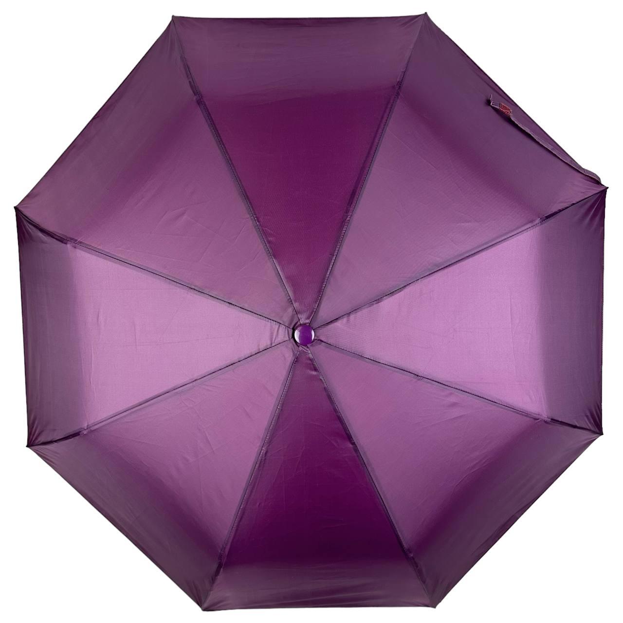 Женский складной зонтик полуавтомат Toprain 98 см фиолетовый - фото 3