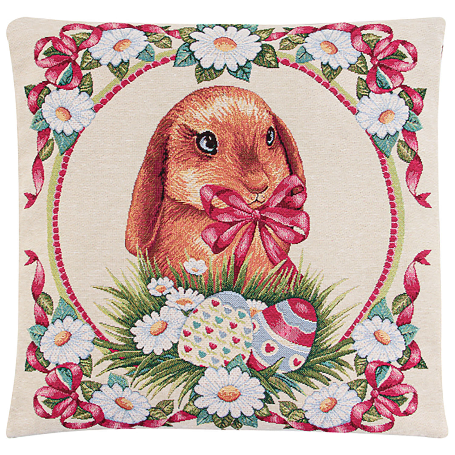 Наволочка Lefard Home Textile Rabbit гобеленовая 45x45 см разноцветная (732-167) - фото 1