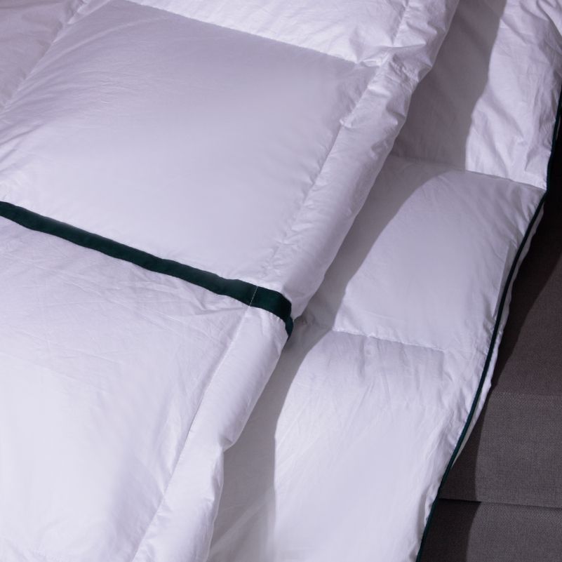 Одеяло пуховое MirSon Imperial Style, зимнее, 205х140 см, белое с зеленым кантом - фото 7