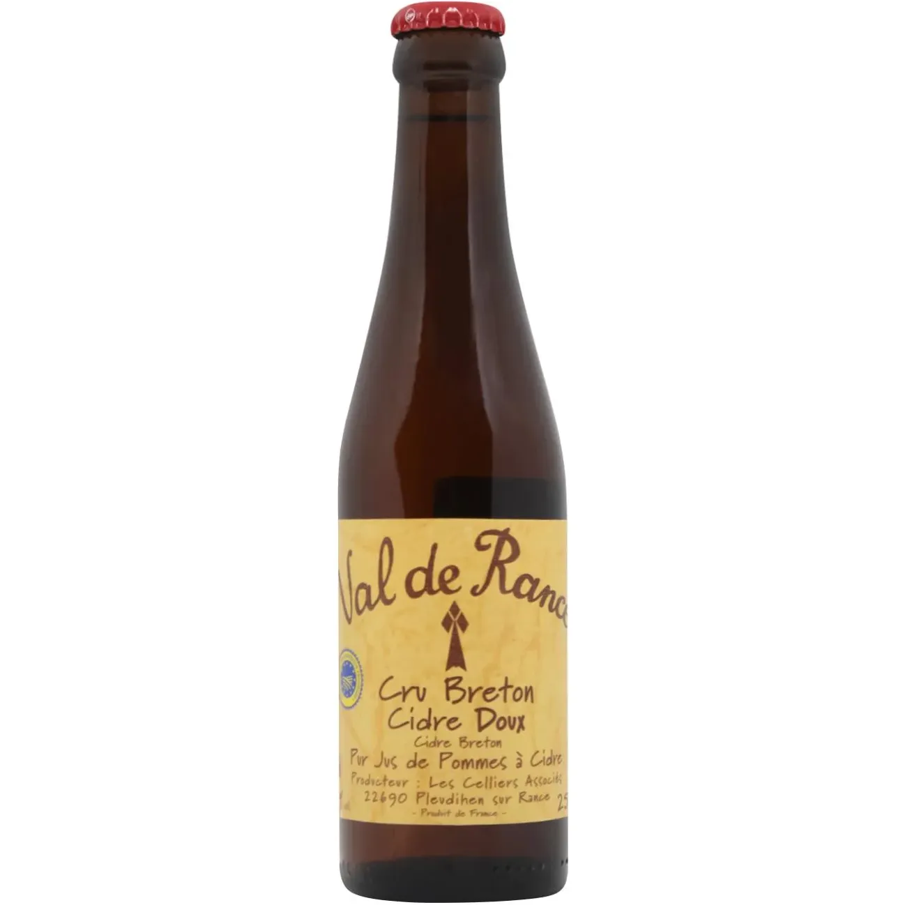 Сидр Les Celliers Val de Rance Cru Breton Doux сладкий яблоко 5.5% 0.25 л - фото 1
