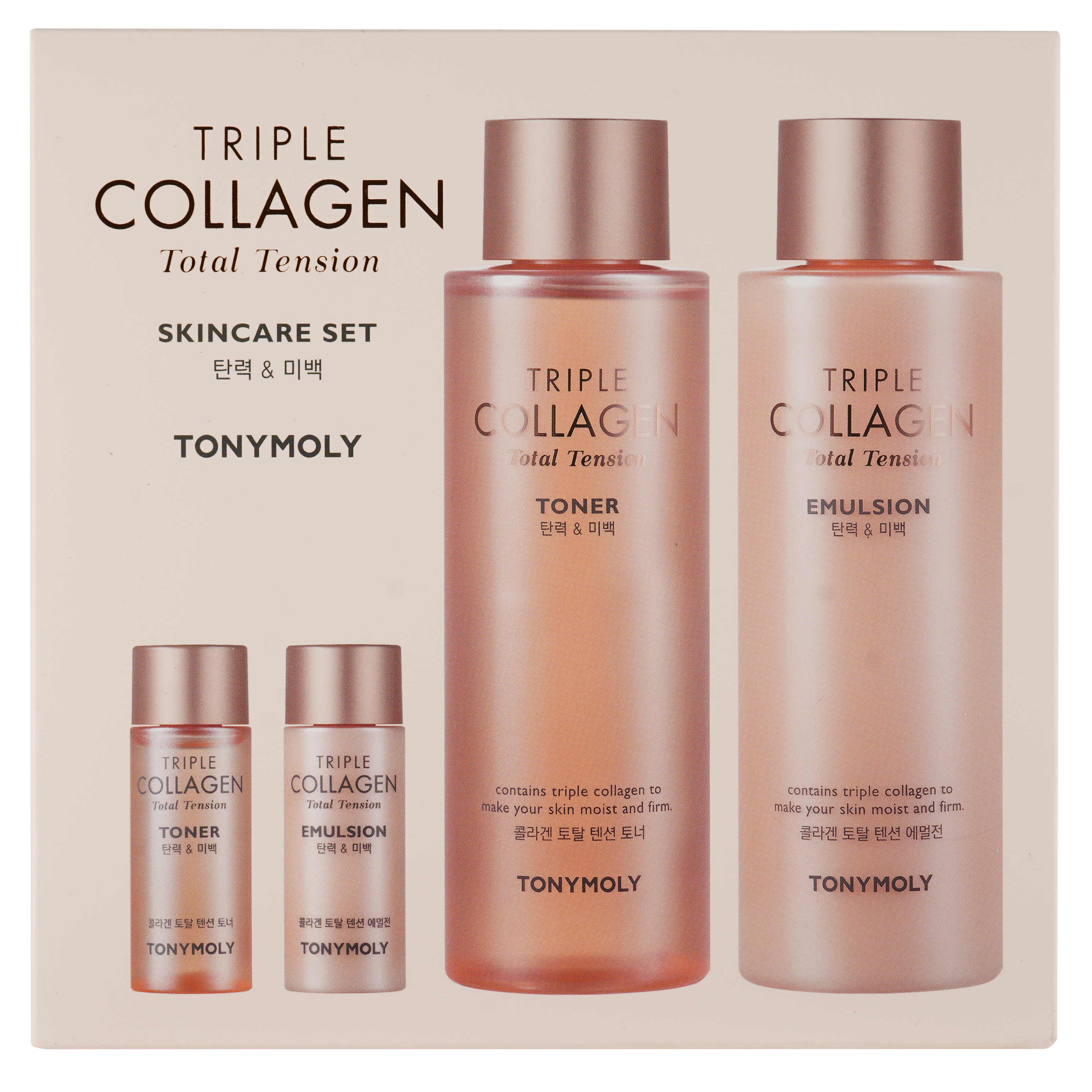 Набір засобів для догляду за шкірою обличчя Tony Moly Triple Collagen Total Tension Set - фото 2