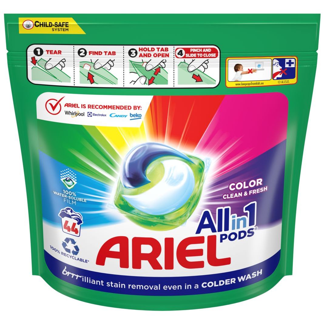 Капсулы для стирки Ariel Pods All-in-1 Color Чистота и Свежесть 44 шт. х 19.7 г - фото 2