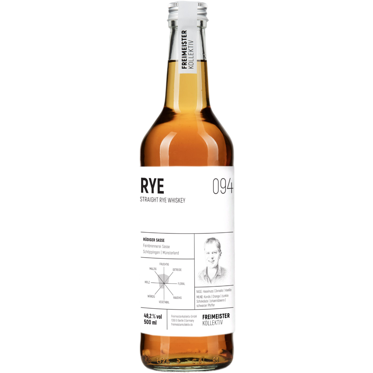 Віскі Freimeisterkollektiv Rye 094 Rudiger Sasse German Whisky 48.2% 0.5 л - фото 1