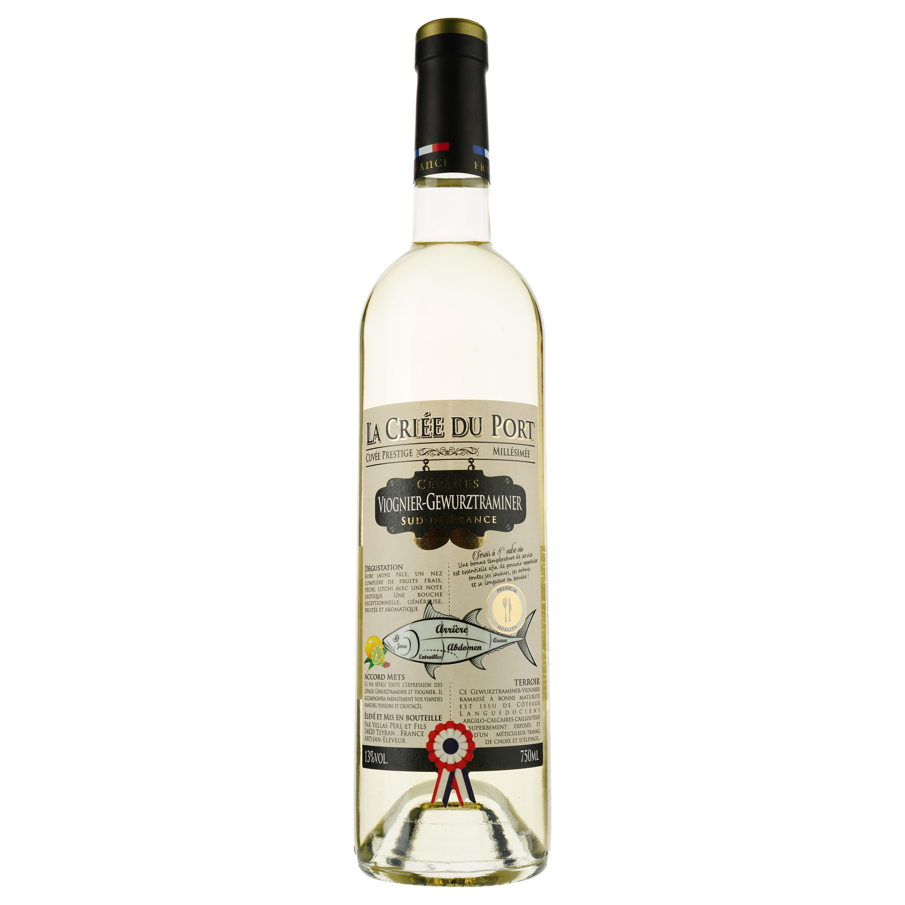 Вино La Criee Du Port Viognier Gewurztraminer IGP Pays D'Oc, белое, сухое, 0,75 л - фото 1