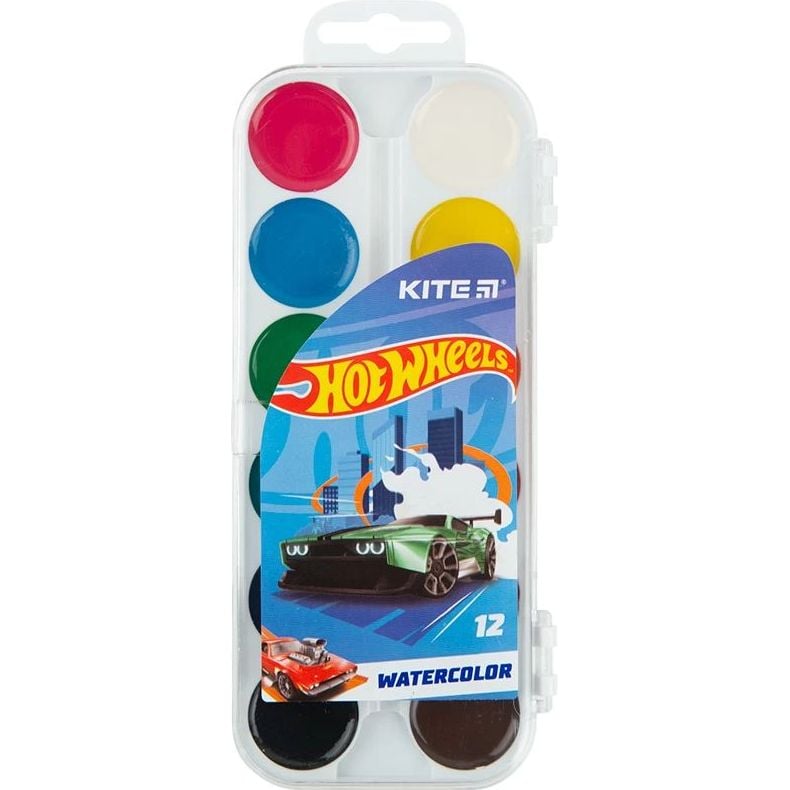 Краски акварельные Kite Hot Wheels 12 цветов (HW23-061) - фото 1