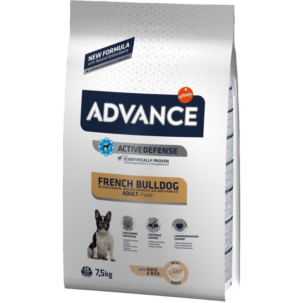 Сухой корм для собак Advance Dog French Bulldog для французских бульдогов с уткой 7.5 кг - фото 1