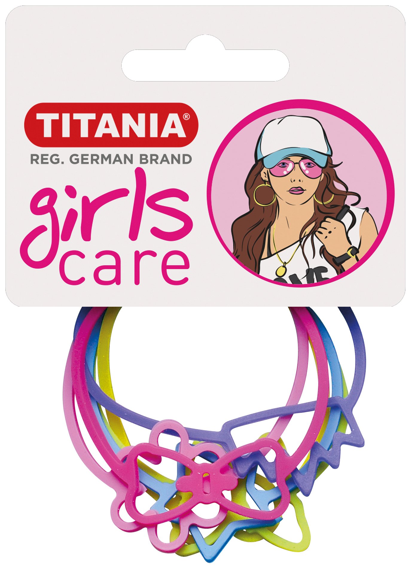 Набір різнокольорових резинок для волосся Titania з прикрасами, 6 шт., 4 см (7829 GIRL) - фото 1