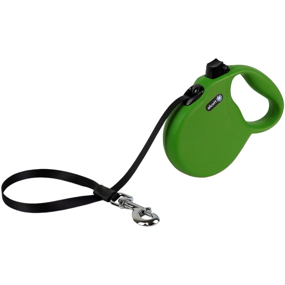 Поводок-рулетка для собак Land Of Dogs Alcott с черной ручкой 5 м, 30 кг зеленый - фото 1